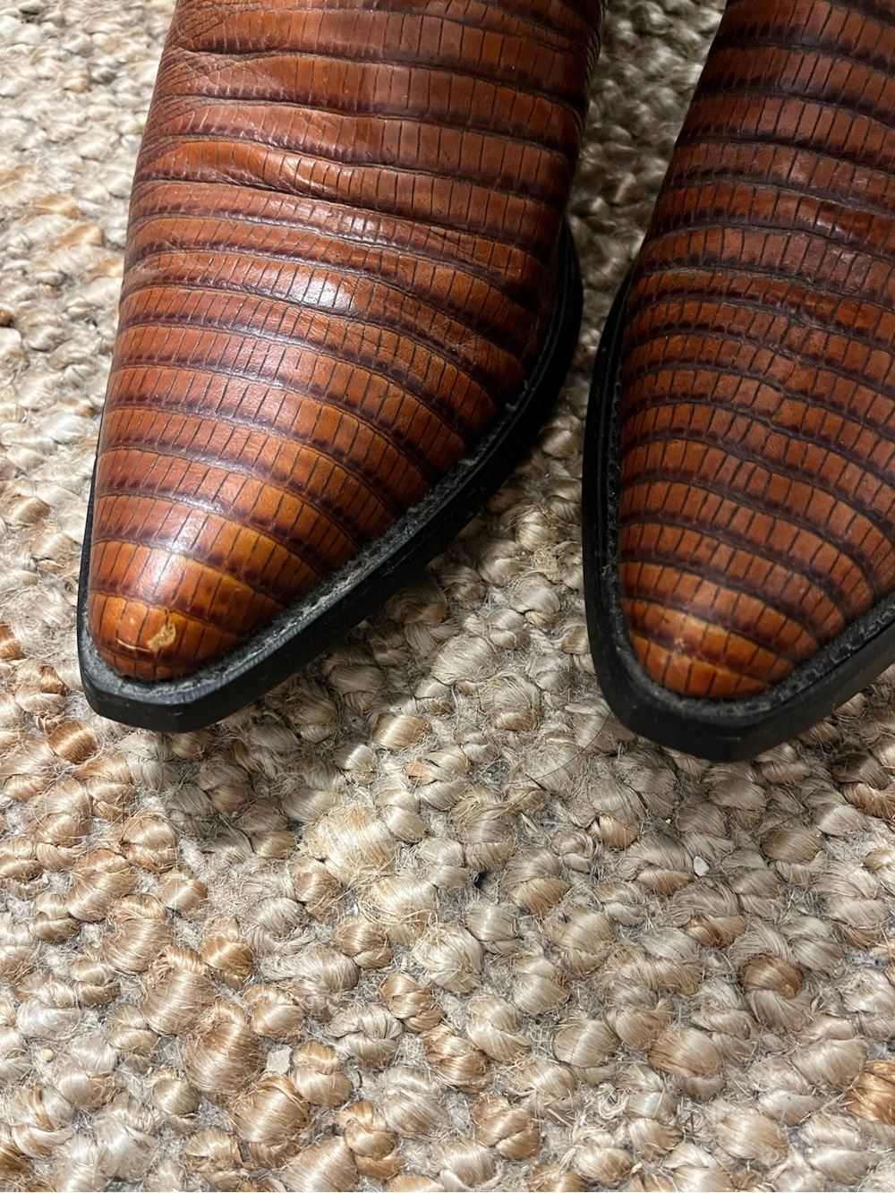 Ariat Chestnut Brown Embossed Leather Western Heeled Boots - Picture 5 of 6